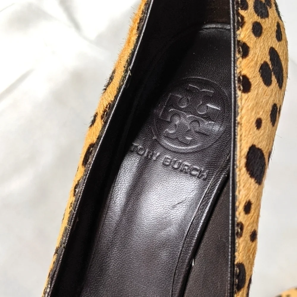 Tory Burch Cheetah Print Calf Hair Heels Women's Size 6.5 Sophisticated